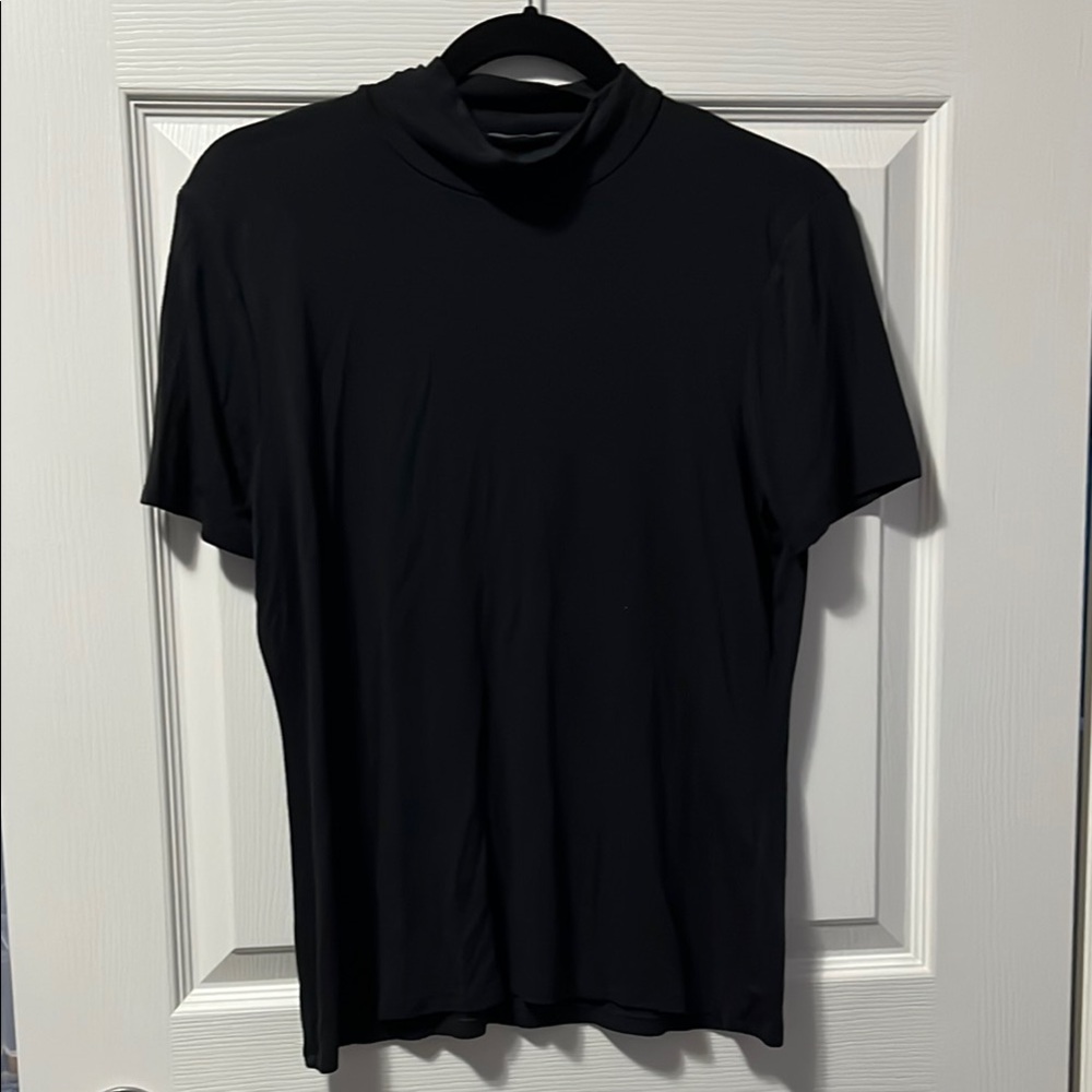 Women's Mock Neck Short Sleeve Tee Dressy/Casual Classic Neutral Top Tahari